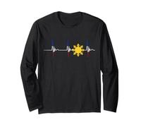 Philippines Heartbeat Pulse EKG Filipino Sun Pilipinas Long Sleeve T-Shirt