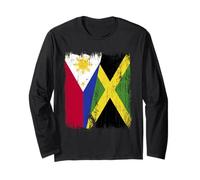 Philippines Jamaica Half Flag Filipino Jamaican Heritage Long Sleeve T-Shirt