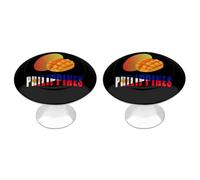Philippines Mango Filipino Drawer Pulls Handles Knobs Flat Black Cabinet Cup with Screw 2 Pack