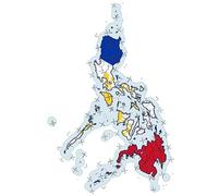 Philippines Map-Flag - Philippine Islands Archipelago Shape, Pilipinas, 130mm (Approx. 5.1") Vinyl Bumper Sticker, Decal