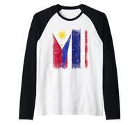 Philippines Thailand Half Flag Filipino Thai Roots Raglan Baseball Tee