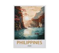 Philippines Vintage Travel Poster，Puzzle 1000 Pieces paper Puzzle Adult Children'S Educational Toy Family Decompression Game（38x26cm）-BE7