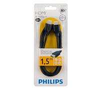 Philips 1.5m High Speed 4 x 1080p Full HD HDMI Cable with Ethernet - 3D Ready High Definition Media Cable for TVs, Blu-ray, Laptops and More - Works with Philips, Sony, Samsung, LG and More, SWV2432W10
