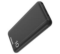 PHILIPS 10000mAh Powerbank with Dual USB A and USB-C Input Ports, Black