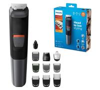 Philips 11-in-1 All-In-One Trimmer, Series 5000 Grooming Kit for Beard, Hair & Body with 11 Attachments, Including Nose Trimmer, Self-Sharpe