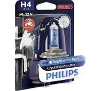 Philips 12342CVUBW Crystalvision Ultra Moto H4 Motorcycle Headlight Bulb, 1 Piece