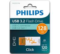 Philips Click Edition USB-C Port USB 3.2 Gen 1 USB Flash Drive USB Flash Drive 128GB for PC, Laptop, Smartphone, Tablet with USB-C Port, Read Speed up to 120MB/s