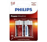 Philips 1547 Power LR14 C Batteries 1.5V Alkaline Manganese 2 Pk