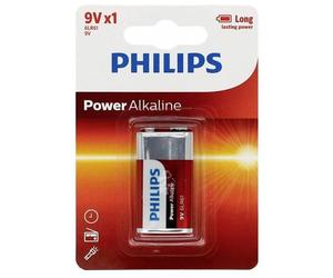 Philips 1550 Power 6LR61 9 V Alkali-Manganese Battery for High Use