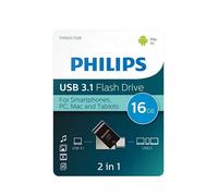 Philips 16GB USB 3.1 Flash Drive USB A & USB C Dual Memory Stick OTG Android PC