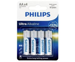Philips 1805 Ultra LR6 AA Alkali-Manganese Batteries 1.5V 4-Pack