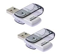 Philips 2 Pack USB Stick 32GB Memory USB 3.0 Flash Drive Vivid Edition with Swivel for PC, Laptop, Computer Data Storage 2 x 32GB Reads up to 100MB/s Grey