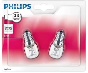 PHILIPS 2 x 25w SES E14 Small Screw Cap Oven Light Bulbs Dimmable, for Himalayan Salt Lamps, Lava Lamps, Sewing Machine, Fridges & Other Appliances