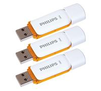 Philips 3 Pack USB Stick 128GB Memory USB 2.0 Flash Drive Snow Edition for PC, Laptop, Computer Data Storage Reads up to 25MB/s