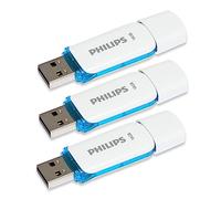 Philips 3 Pack USB Stick 16GB Memory USB 2.0 Flash Drive Snow Edition for PC, Laptop, Computer 3 x 16GB Data Storage Reads up to 21MB/s