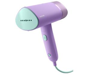Philips 3000 Series Handheld Garment Steamer - Ready to use in seconds; Fast 20 g/min Steam; Best Travel Companion; 100 ml Tank - Storage Pouch - Purple - STH3010/30
