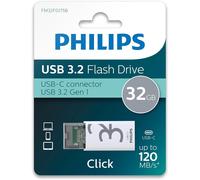 Philips Click Edition USB-C Port USB 3.2 Gen 1 USB Flash Drive 32GB for PC, Laptop, Smartphone, Tablet with USB-C Port, Read Speed up to 120MB/s