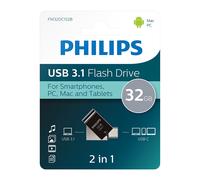 Philips 32GB USB 3.1 Flash Drive USB A & USB C Dual Memory Stick OTG Android PC