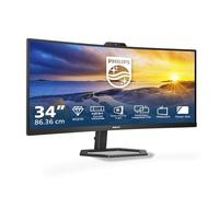 PHILIPS 34E1C5600AM 34 inch UW-QHD Monitor Curved, 100Hz, VA Panel, 4ms GtG, FreeSync, Height Adjustment, Webcam, Speakers, (3440x1440 HDMI 1x 2.0 DP 1x 1.2 USB Hub) Black