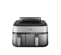 Philips Airfryer 5000 Series Dual Basket with Steam - Unique Steamfry, Steam & Airfry - 19 Ways to Cook; 9L Capacity (3L + 6L), RapidAir Plus Technology, Auto SteamClean (NA555/09)