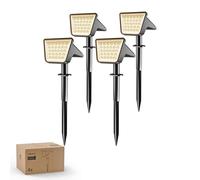 Philips 4 Packs Solar Outdoor Spot Lights, Waterproof 28 LED 3000K Landscape Pathway Lights, Dusk to Dawn Solar Powered Spotlights for Garden, Yard, Lawn, Walkway, Driveway