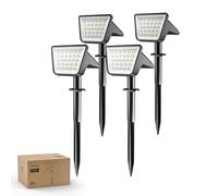 Philips 4 Packs Solar Spot Lights Outdoor Waterproof, 28 LED 7500K Solar Powered Landscape Pathway Lights, Dusk to Dawn Solar Spotlights for Garden, Yard, Lawn, Walkway, Driveway