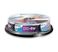 PHILIPS - 4x Speed DVD-RW Blank DVDs - Spindle 10 Pack