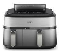 PHILIPS 5000 Series 9L NA555/09 Dual Basket Steam Air Fryer Silver, Silver/Grey