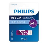 Philips 64GB Vivid USB 2.0 High Speed Flash Drive Memory Stick FM64FD05B