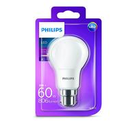 Philips 8 - 60W Frosted B22 Bayonet LED Bulb 806lm - Warm White