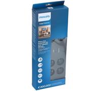 Philips 8-Way Socket - SPN5085B/19-230V - Type E - Black - Mains Protection - Coaxial and Telephone Sockets