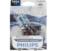 Philips 9004 CrystalVision Platinum Upgrade Car Headlight Bulb, Pack of 1