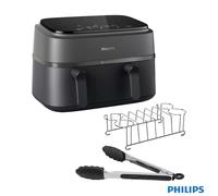 Philips 9L Dual Basket Air Fryer 3000 Series Rapid Air Plus Technology -NA350/03