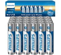 PHILIPS AAA Batteries, Ultra Alkaline Triple AAA Batteries 24 Pack, 1.5v Batteries AAA Size Pack, Ultimate Long-Lasting Power for High-Drain Devices, 10-Year Shelf Life, Durable Leak-Proof Design.