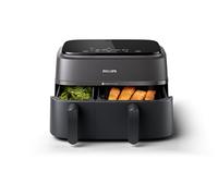 Philips Dual Basket Air Fryer - Healthy, Fast, and Versatile Cooking, 9L Capacity, Touchscreen, 2-Drawer Design (NA350/00)