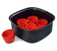 Philips Airfryer Accessory Kit - 9 Silicone Muffin Molds, Large 7.2L Cooking Basket, Compatible with Philips Airfryers XXL (HD9956/00)