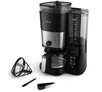 Philips All-in-1 Filter Coffee Maker - Integrated Conical Grinder for Fresh Beans - Prepare in a 1.25L Glass Jug or Directly in a Cup, Intensity Selection (HD7900/50)