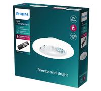 Philips Amigo LED ceiling fan, gloss white, 49 cm, CCT