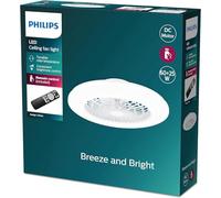 Philips LED Round Flat Fan Light 25W+60W with Remote Control [25W+60W - White] for Indoor Home Lighting, Living Room, Study, Office, Bedroom