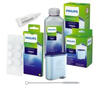 Philips AquaClean all-round care set for fully automatic coffee machines (includes water filter CA6903), descaler 250 ml, grease HD5061, coffee grease remover CA6704/10 (6 tablets), cleaning brush
