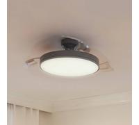 Philips Atlas Retractable-Blade Ceiling Fan with LED Light, 3 Blades, 106 cm Blade Wingspan, 4500 Lumens, Tunable White Light from 3000 K to 6500 K, Dimmable to 5%, Remote Control Included, Nickel