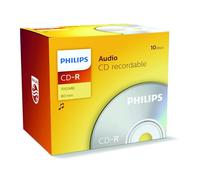 Philips CD-R Audio 80 MINS RECORDABLE CDR - 5 PACK Jewel Case Blank CD Discs NEW