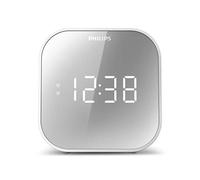 Philips Audio - Clock Radio - USB Phone Charger, White