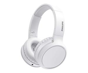 PHILIPS Audio H5205WT/00 Over-Ear Wireless Headphones with Mic and BASS Boost Button (Bluetooth, 29 Hours Play Time, Quick Charging Feature, Noise Isolation, Compact Folding) Light Grey