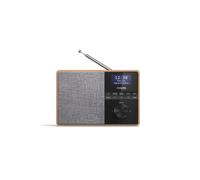 PHILIPS Audio R5505/10 Bluetooth Radio (Wooden Housing, DAB+/FM Radio, 3-Inch Driver, Kitchen Timer, Mains or Battery Operated), Brown/Grey, 20.7 L x