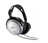 Philips Audio SHP2500/10 Hi-Fi Headphones, TV Headphones with Long Cable (Excellent Sound, Sound Isolation, In-Cord Volume Control, Extra Long 6-m Cable) Silver/Black