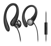 Philips Audio TAA1105BK/00 Sports Headphones With Microphone, In-Ear (Flexible Ear Hook, Bass Beat Vent, IPX2 Sweat Resistant, Secure Fit, In-Line Remote Control) Black