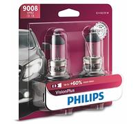 Philips Automotive Lighting 9008 / H13 VisionPlus Deluxe Upgrade Automotive Replacement Headlight Bulb, Fits Select High Beam, Low Beam, or Fog Positions (Pack of 2)