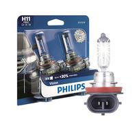 Philips Automotive Lighting H11 Vision Upgrade Headlight Bulb with up to 30% More Vision, 2 Pack,12362PRB2, white