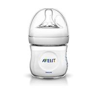 Philips Avent 125ml Natural Feeding Bottle for Newborn (Transparent, Pack of 1)